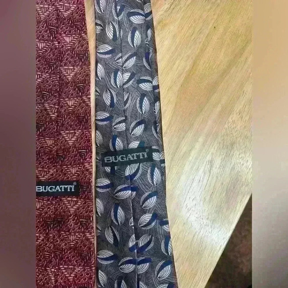 Two Timeless Bugatti Men's Ties - 100% Italian Silk - Picture 7 of 8